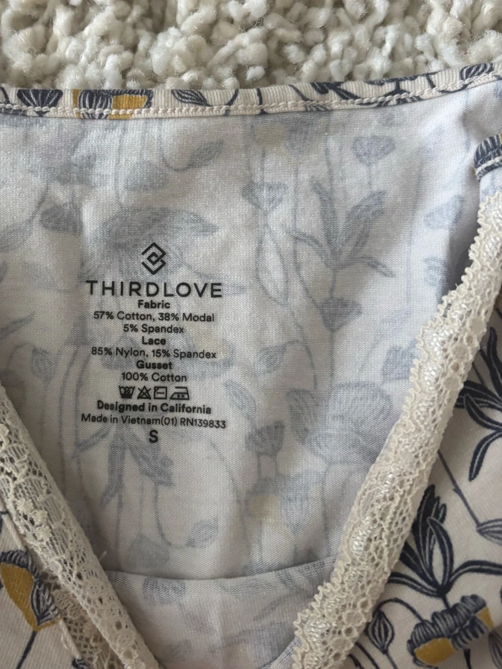 ThirdLove Floral Pajama Sleep Romper Small